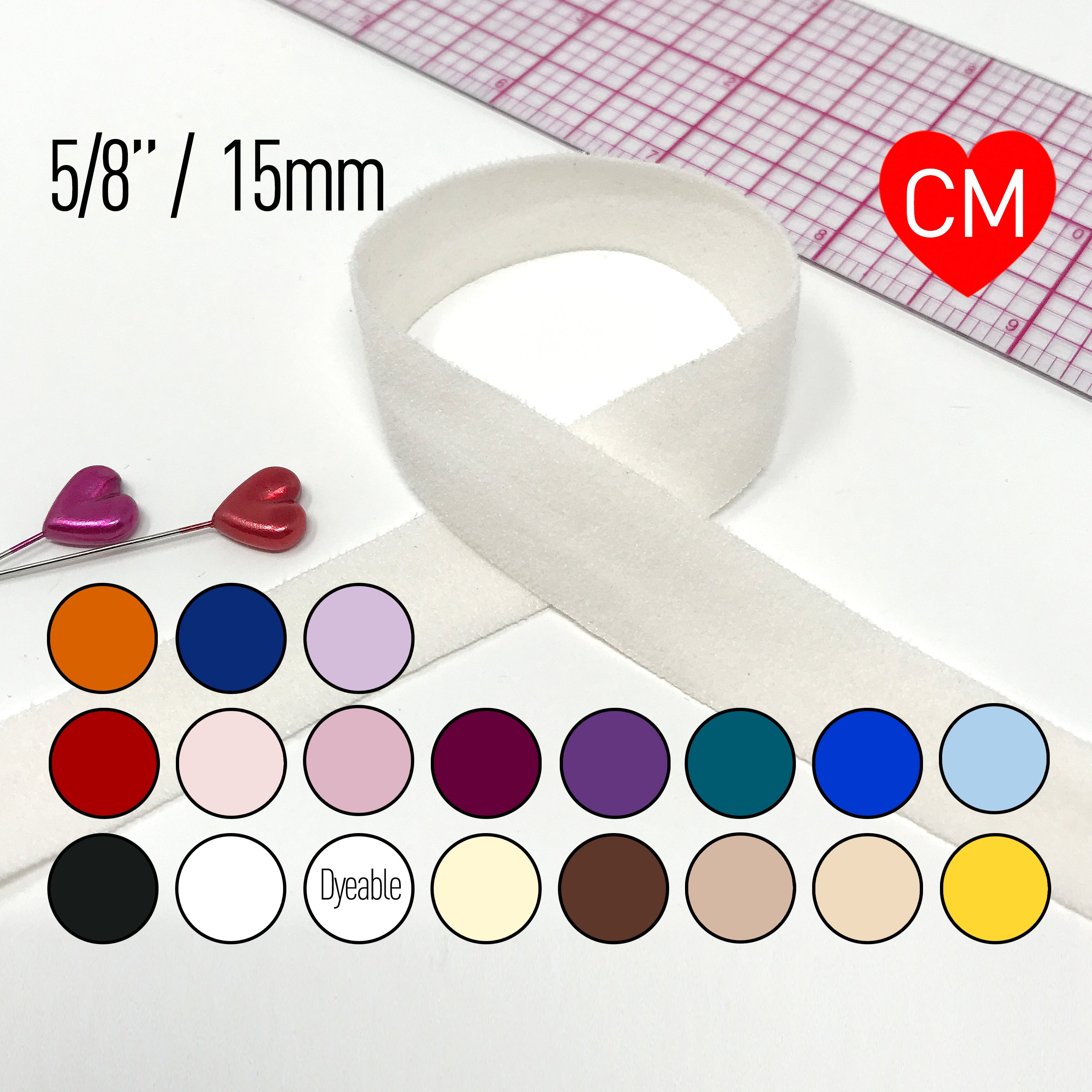5/8 (15mm) FOE Matte, soft fold over elastic- 2 Yards – Stitch Love Studio